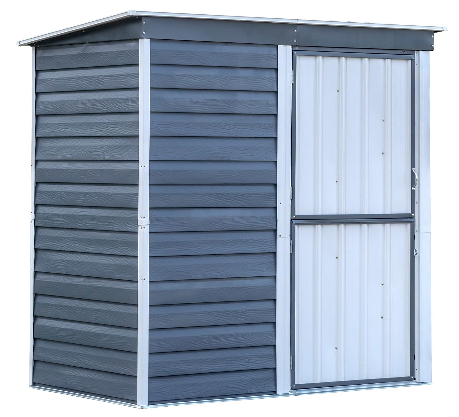 Gardening Tool - Compact Galvanized Steel Storage Shed with
