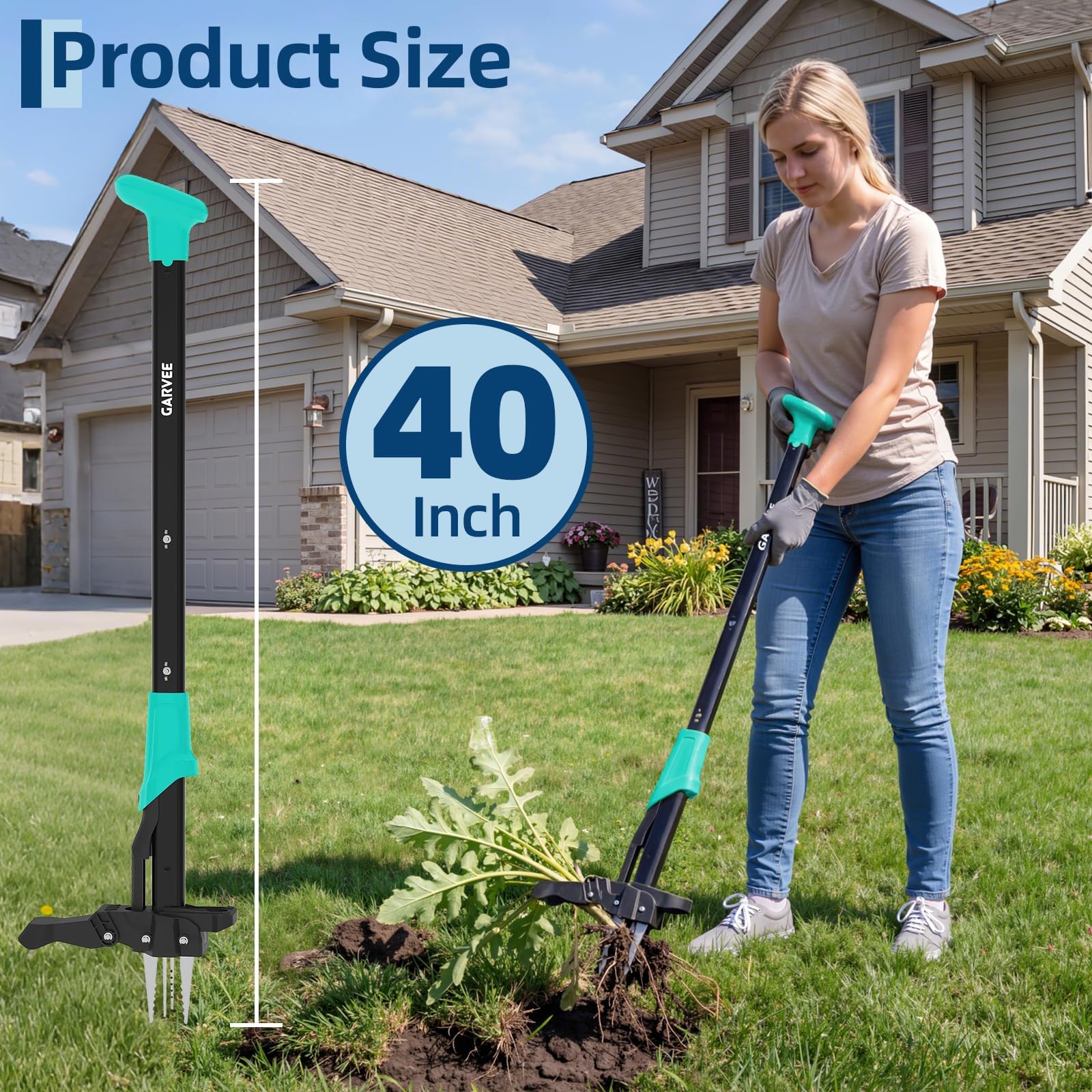 Gardening Tools Green - Long Handle Stand Up Weed Puller,No