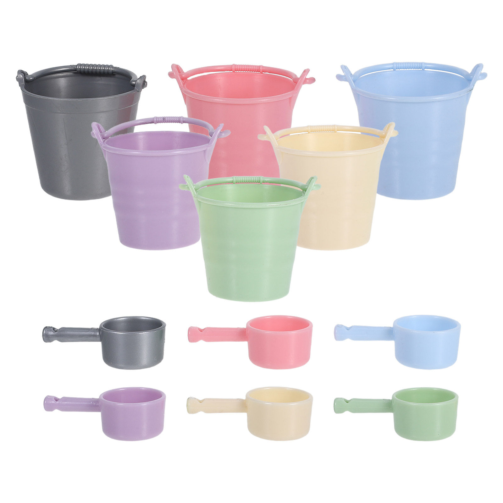 Gardening Tools For Kids - 6Sets Miniature Buckets with Ladles Fine