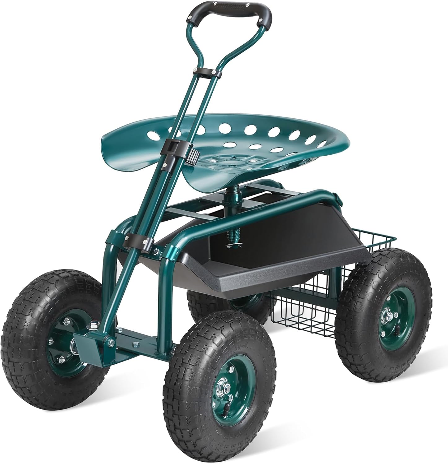 Gardening Tools Green - Garden Cart Rolling Workseat with Wheels,