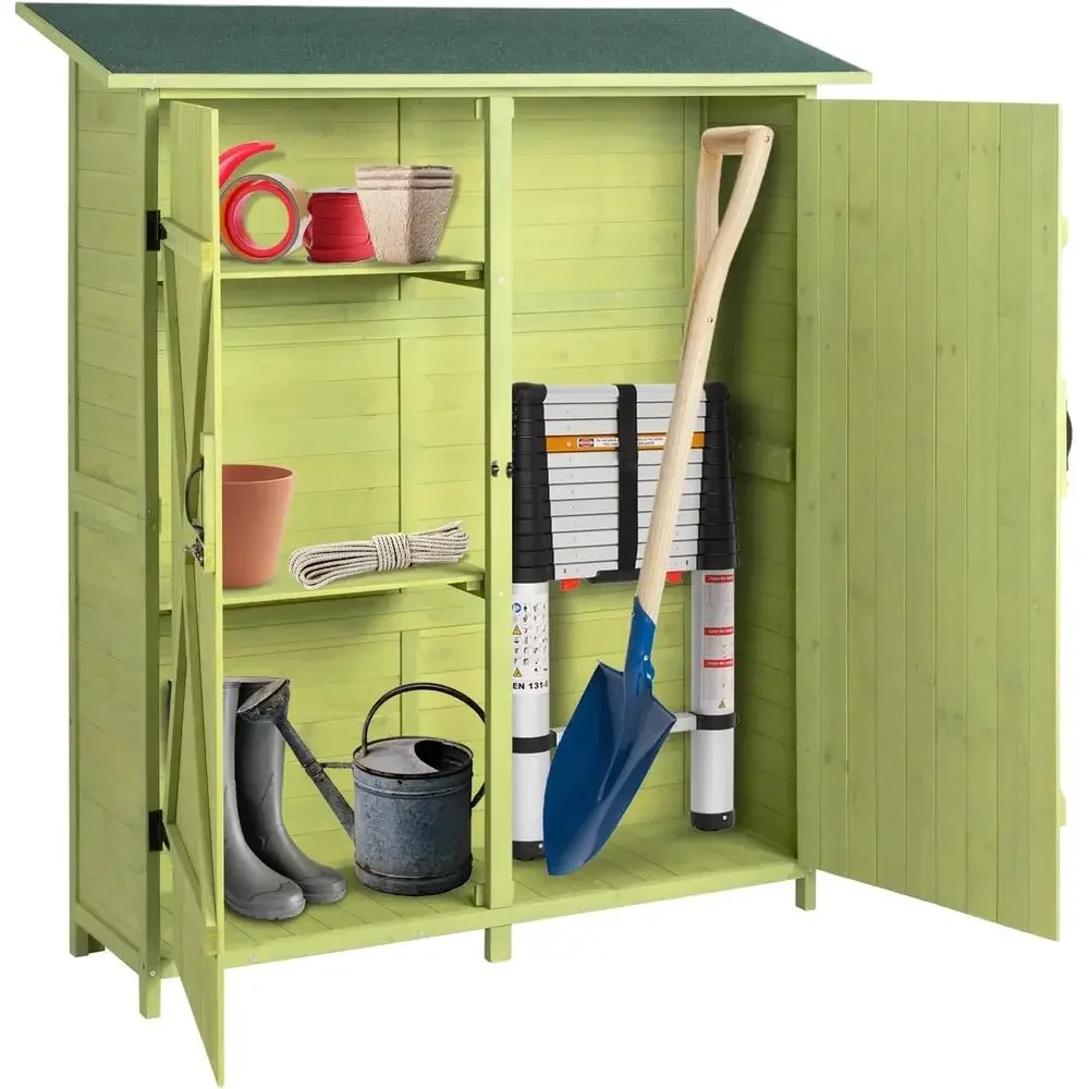 Gardening Tools Green - Extra Large Outdoor Wooden Storage Shed