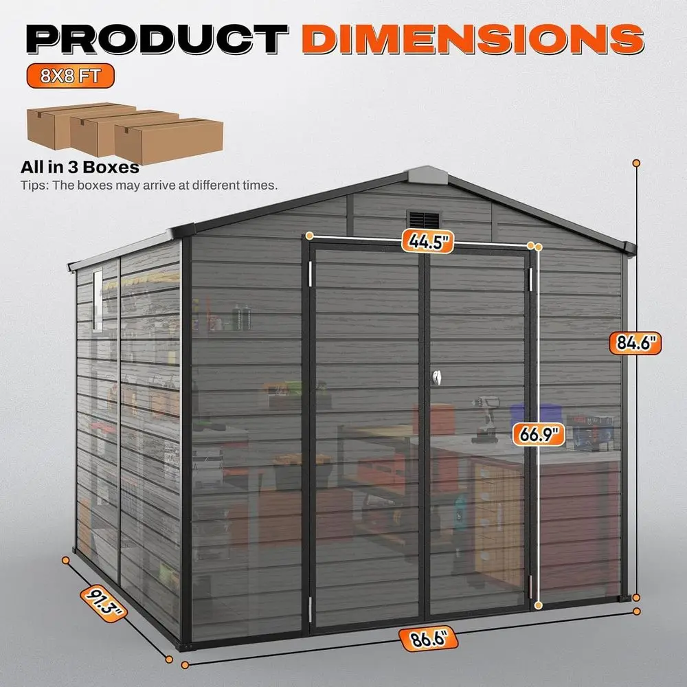 8x8 Outdoor Storage Shed with  - Gardening Tool recension och pris