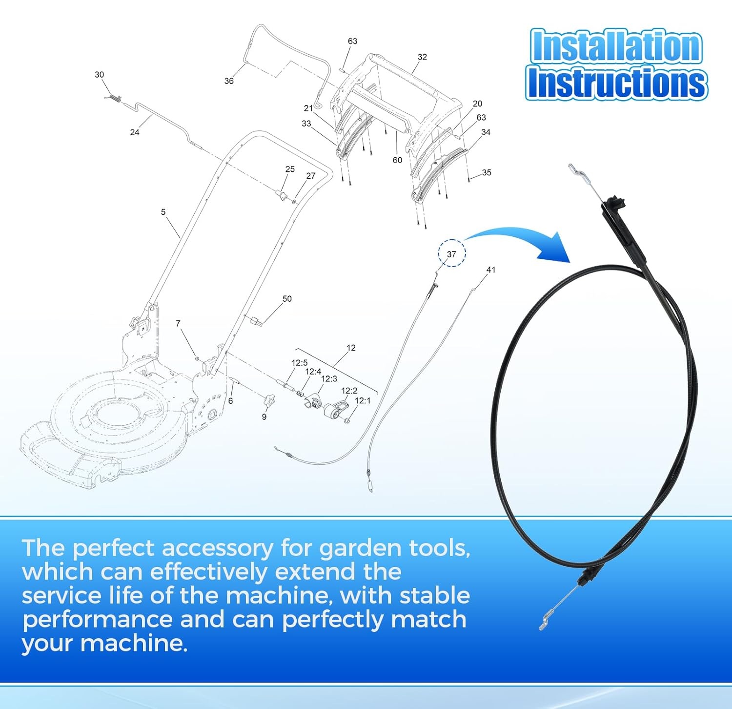 139-6594 PP B&S Brake Cable fo - Gardening Tools B&M recension och pris