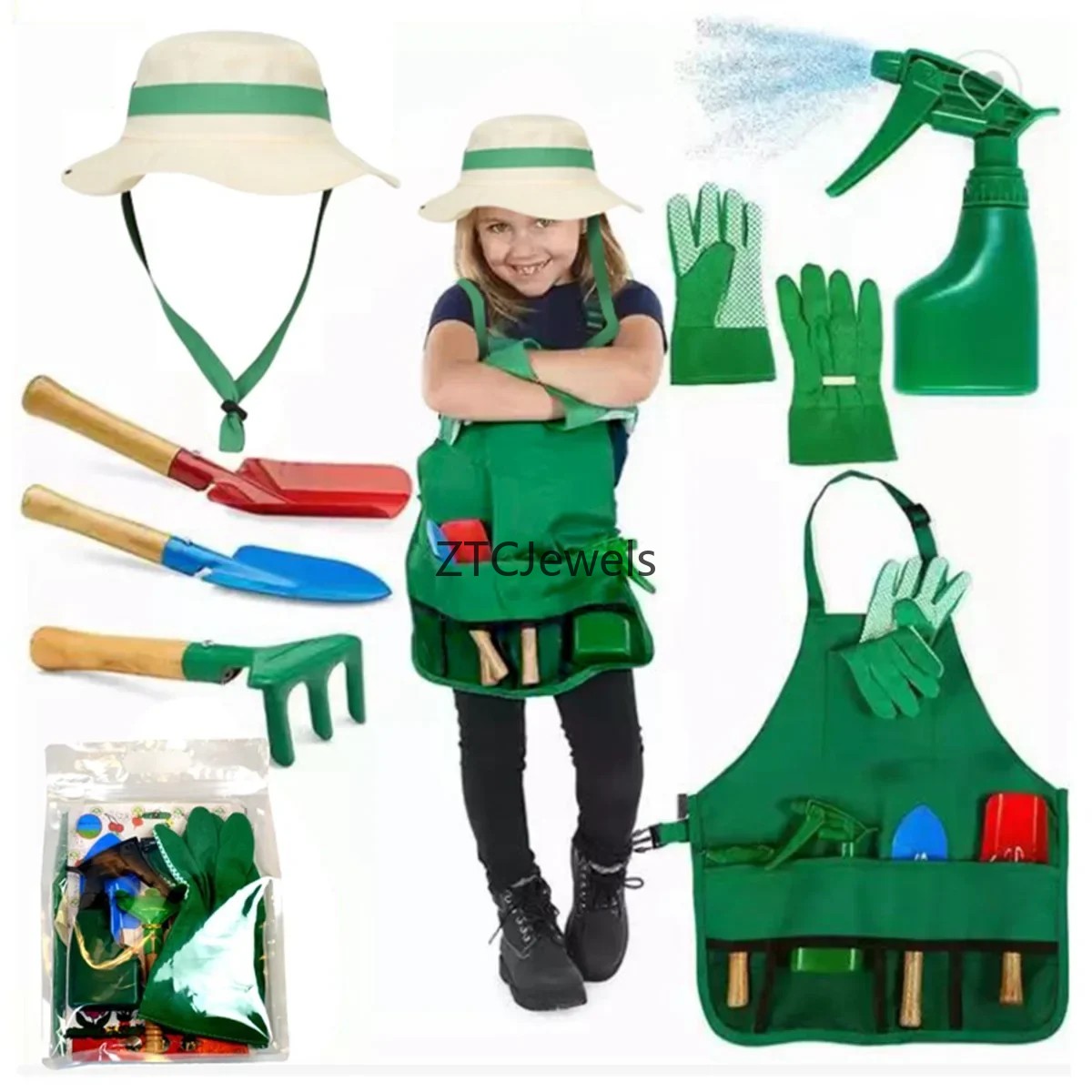 Kids Garden Apron Tool Set wit - Gardening Tool recension och pris