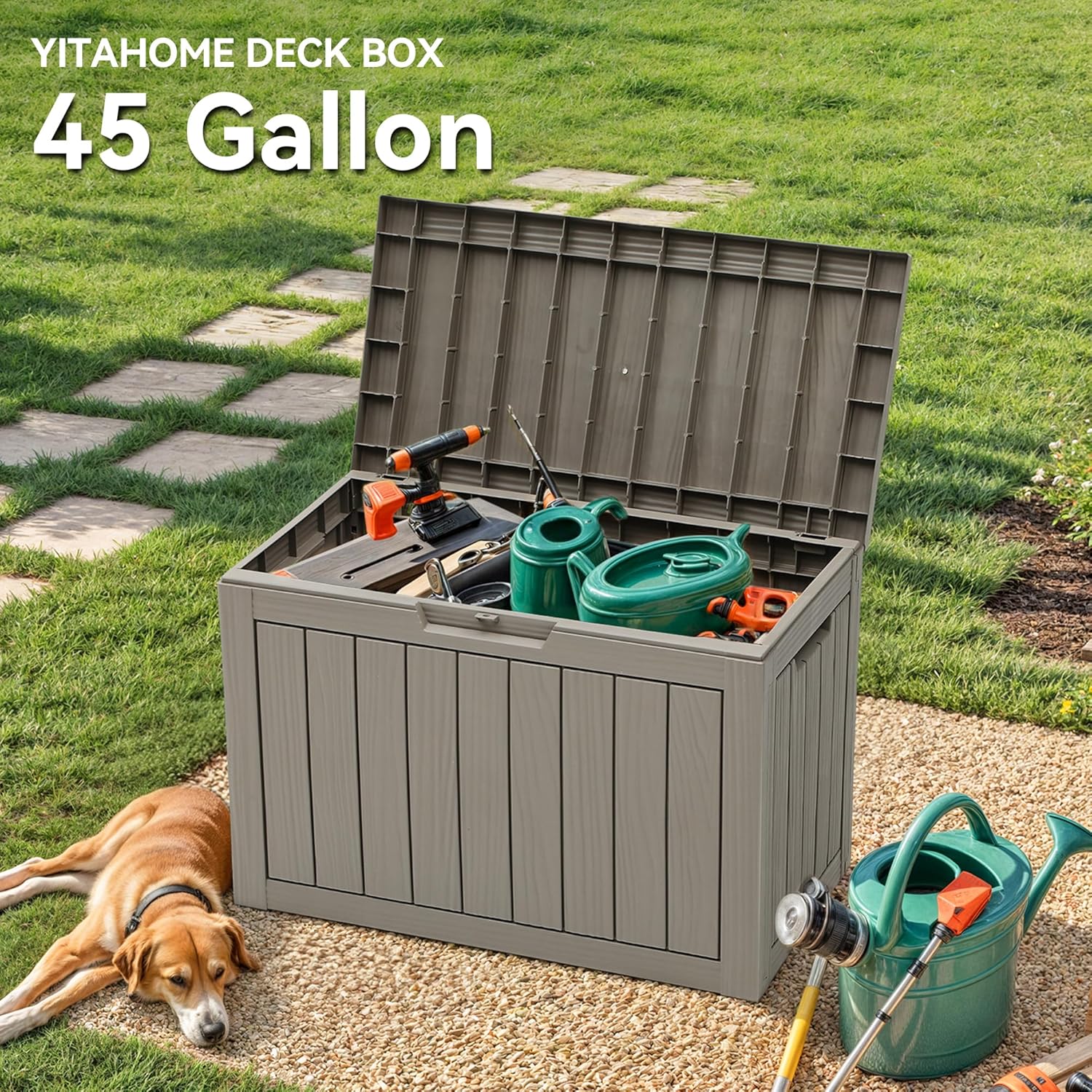 45 Gallon Deck Box, Outdoor St - Gardening Tools Images recension och pris