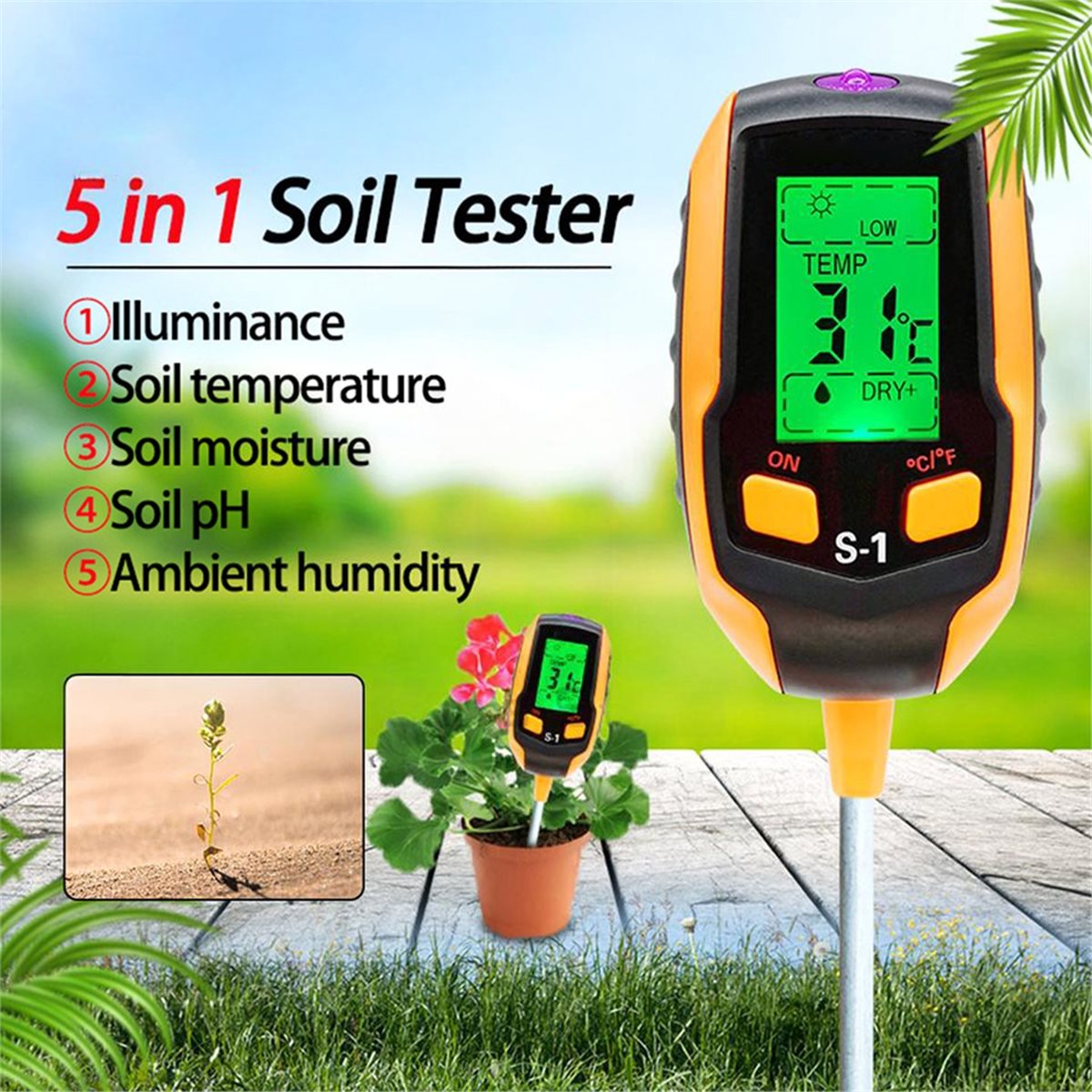 (PQWN) Soil Moisture Sensor Me - Gardening Tools B&M recension och pris