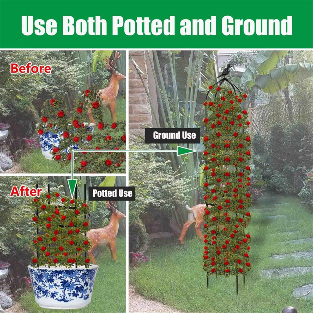 AT16 Climbing Plant Obelisk Tr - Gardening Tools B&M recension och pris