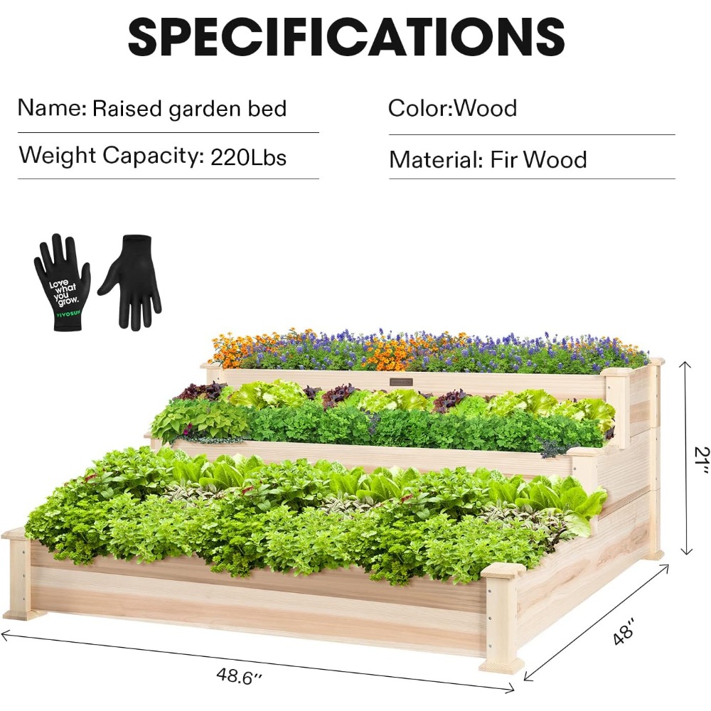 3-Tier Raised Garden Bed Outdo - Gardening Tools Images recension och pris