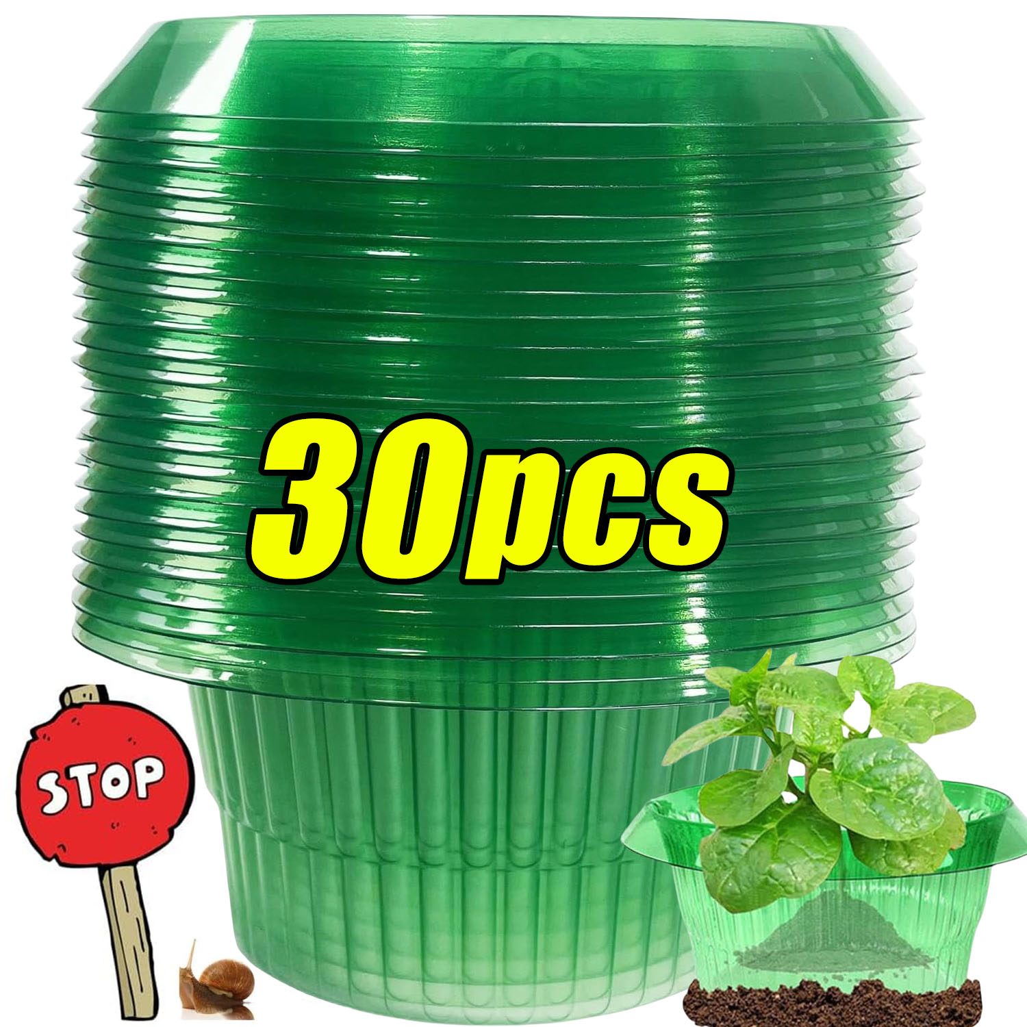 1/30pcs Plants Slug Protection - Gardening Tools Green recension och pris